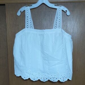 White Eyelet Lace Women's Top